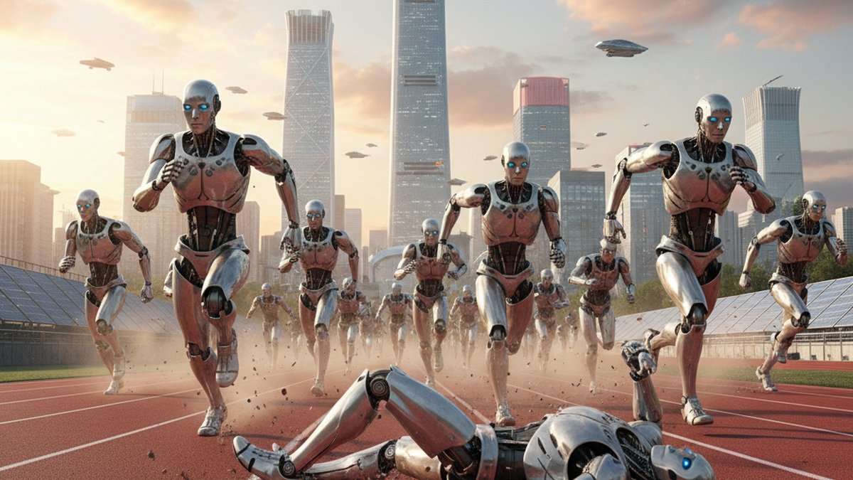 La prima mezza maratona per robot umanoidi al mondo si è corsa a Pechino