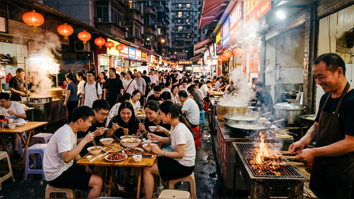 La notte è servita: lo street food notturno cresce tra Chongqing e Chengdu